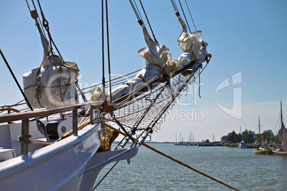 Detail eines Segelschiffes