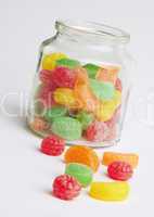 colorful candy in glass jar