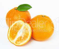 oranges with leaf