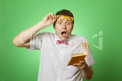 Young man bookworm