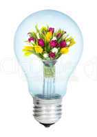 Electrobulb with a bunch of tulips