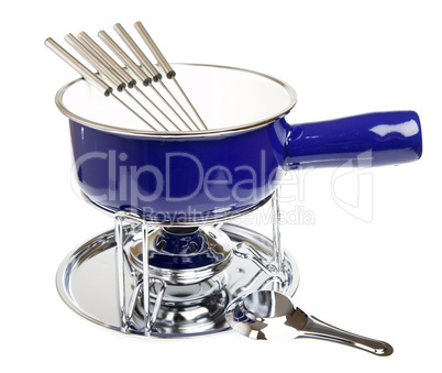 Fondue set isolated on a white background