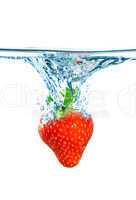 strawberry and water