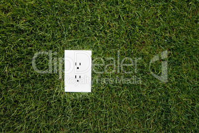 Electrical outlet in grass