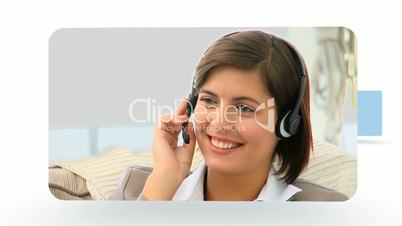 Menschen beim telefonieren am Arbeitsplatz