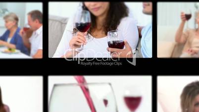 Menschen genießen ein Glas Wein
