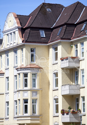 Jugendstilfassade in Kiel, Deutschland