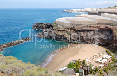 Beach of the luxury hotel, Tenerife island, Spain