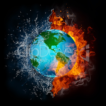 Globe in Flame and Water
