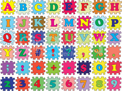 ABC vector puzzle color