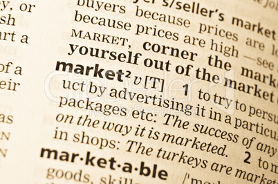 The word market in the old dictionary