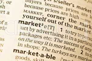 The word market in the old dictionary