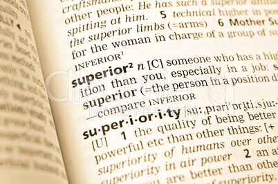 The word superior in the old dictionary