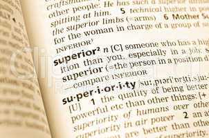 The word superior in the old dictionary