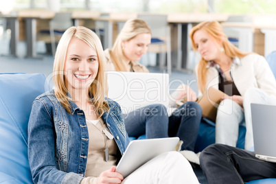 Group of young students at high school