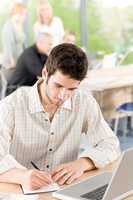 Young business students - businessman in front