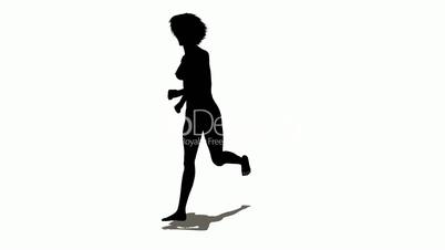 Frauensilhouette beim rennen