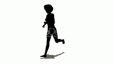 Frauensilhouette beim rennen