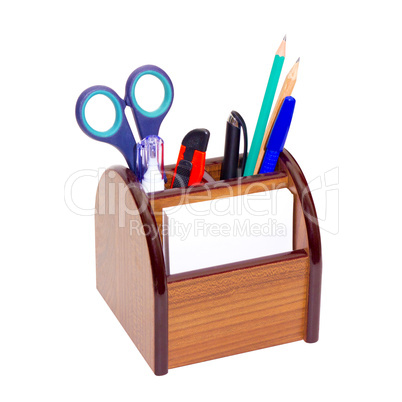 Office wooden stand for pens and pencils