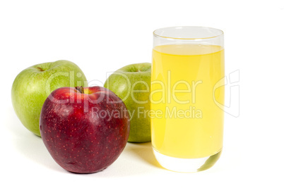 Glass of juice and apples