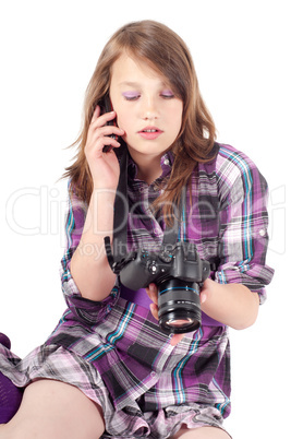 Teenager girl in studio