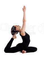 Yong woman exercise yoga  - pigeon pose isolated