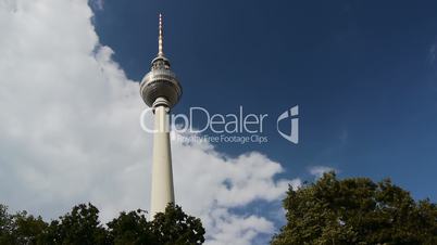 Berlin - TV Tower with upcoming bicycle