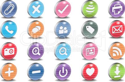 3d vector beveled useful icon set