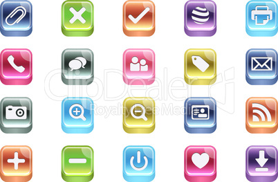 3d vector beveled useful icon set