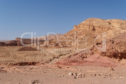 Scenic red rocks in the desert