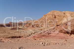 Scenic red rocks in the desert