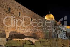Temple Mount in Jerusalem in the night