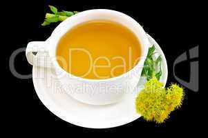 Herbal tea with flower golden root