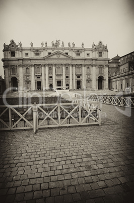 Architectural Detail of Saint Peter Square in Rome