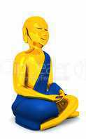 Der glückliche Buddha - Gold Blau 03