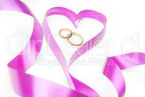Wedding rings and heart