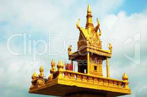 Golden shrine against sky in Cambodia