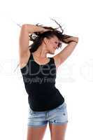 Woman dance with curly hair