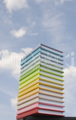 Stack of the books laying outdoors