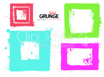 Grunge square collection ink.eps