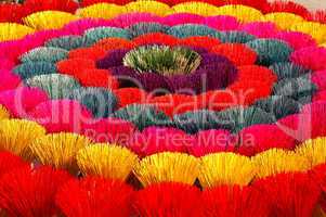 Colorful joss sticks in Vietnam
