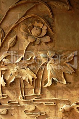 Brick carvings of lotus