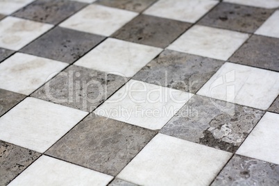 Stone tiled floor