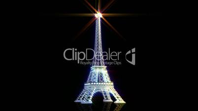 Rotating Eiffel  tower of diamonds
