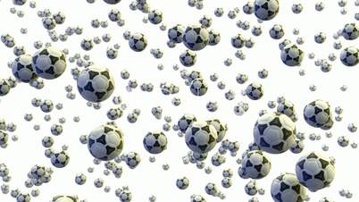 Rain of soccer balls with alpha channel