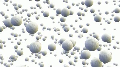 Rain of golf balls with alpha channel