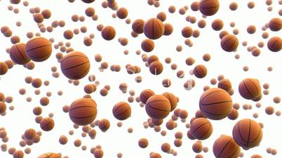 Rain of basket balls with alpha channel