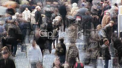 Crowded city street time lapse