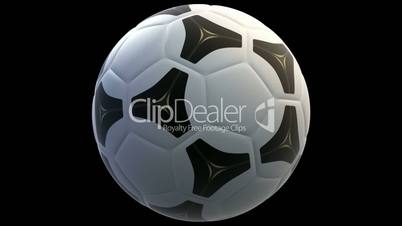 Loopable rotating soccer ball with alpha channel