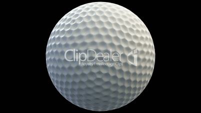 Loopable rotating golf ball with alpha channel